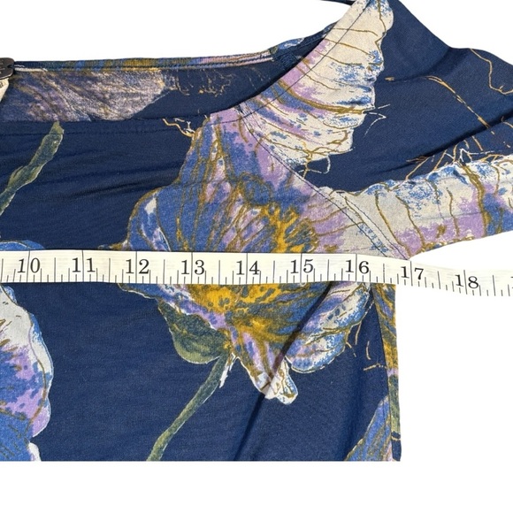 We The Free Birds Of Paradise Navy Floral Bell Sleeves Sz M - Picture 8 of 11